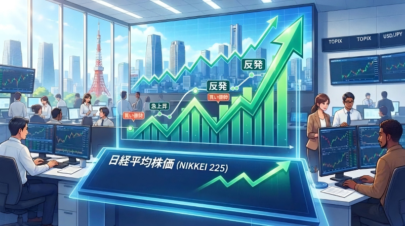 日経平均株価が反発